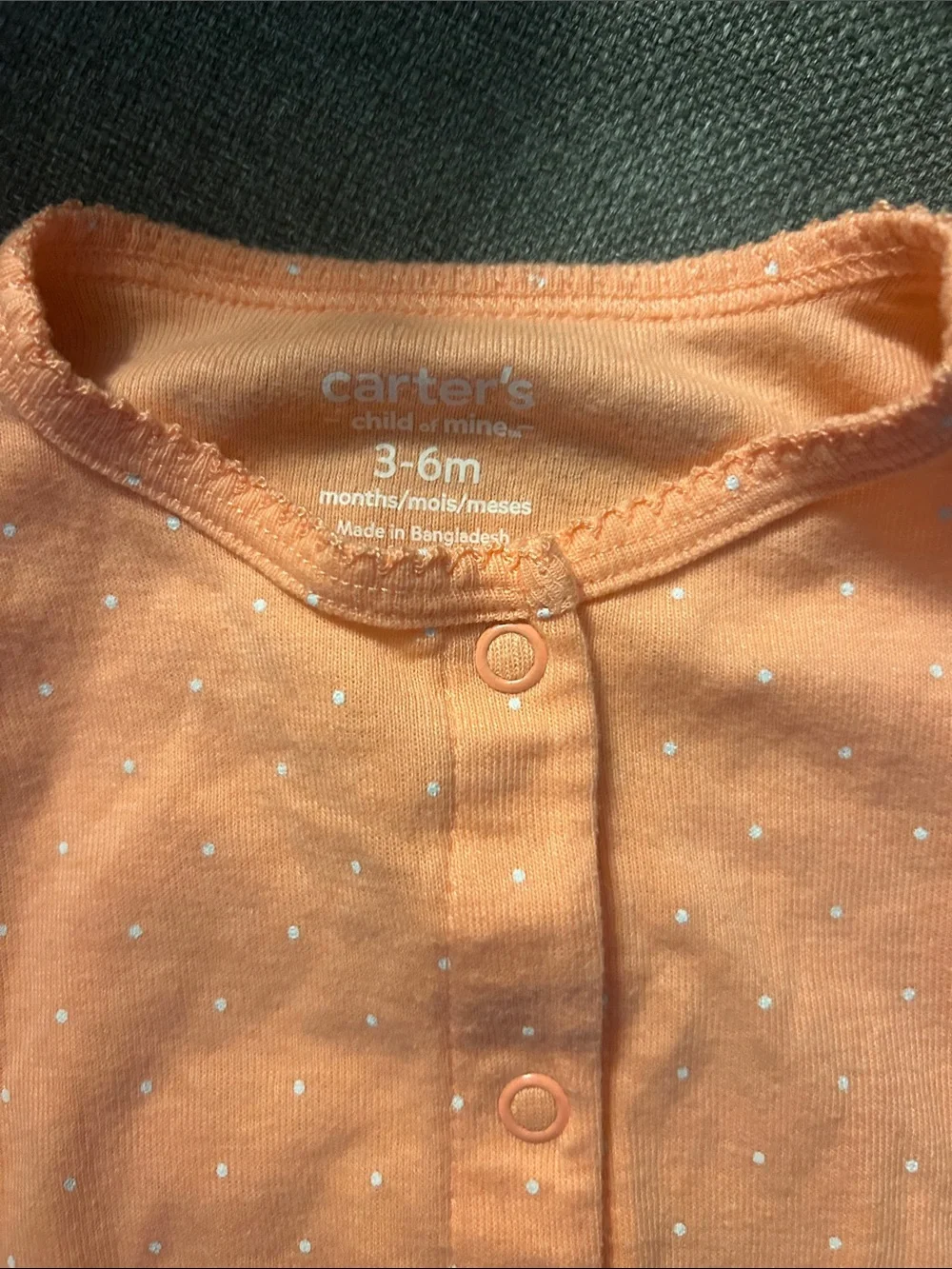 Carter's Coral Polka Dot Flamingo One-Piece